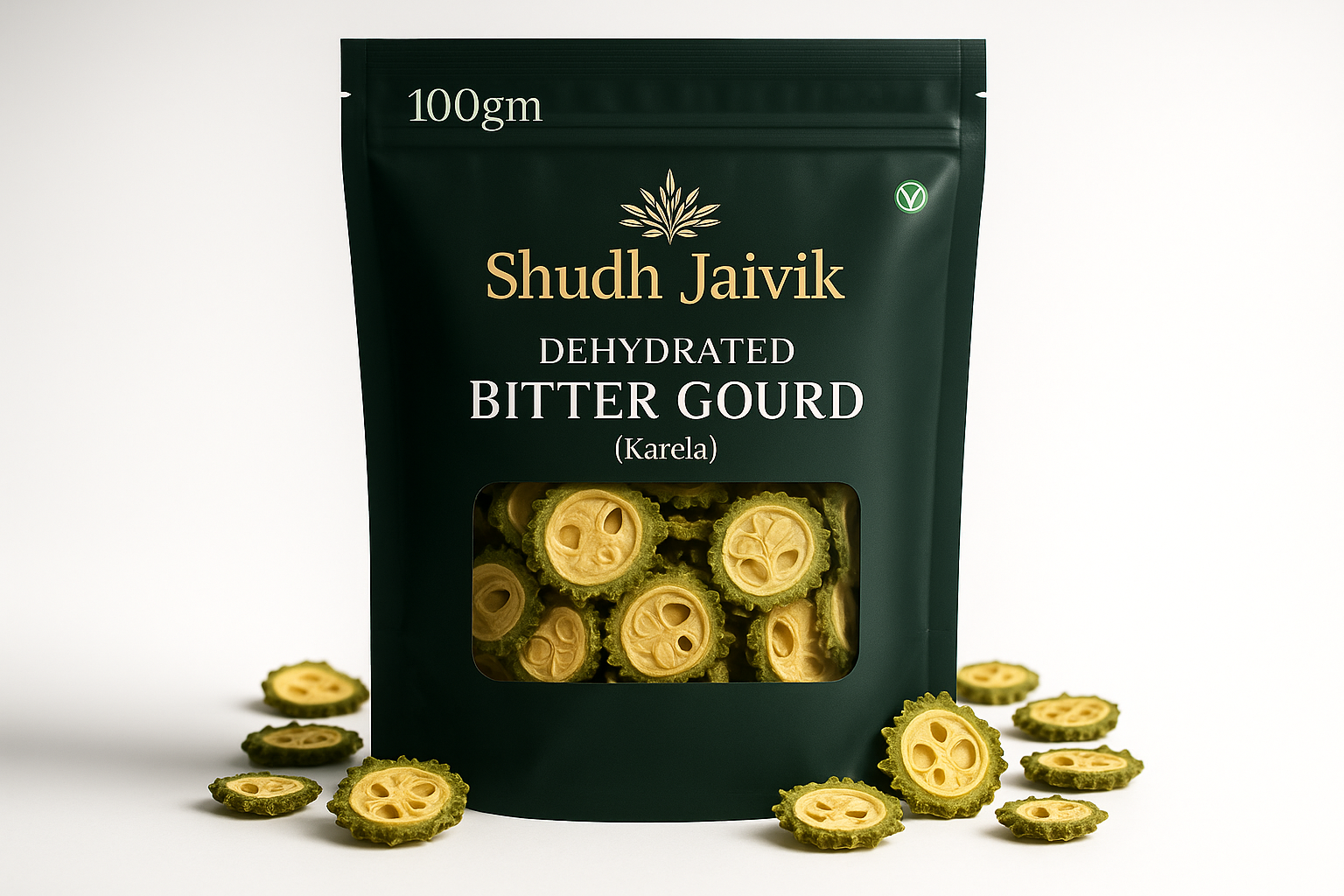 Dehydrated Bitter Gourd with 100gm text