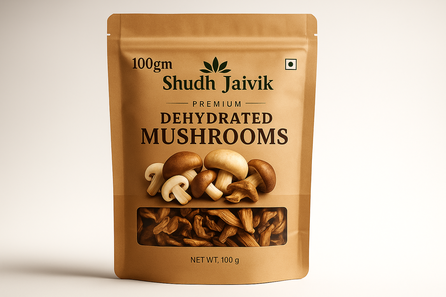 Dehydrated Mushrooms with 100gm on product