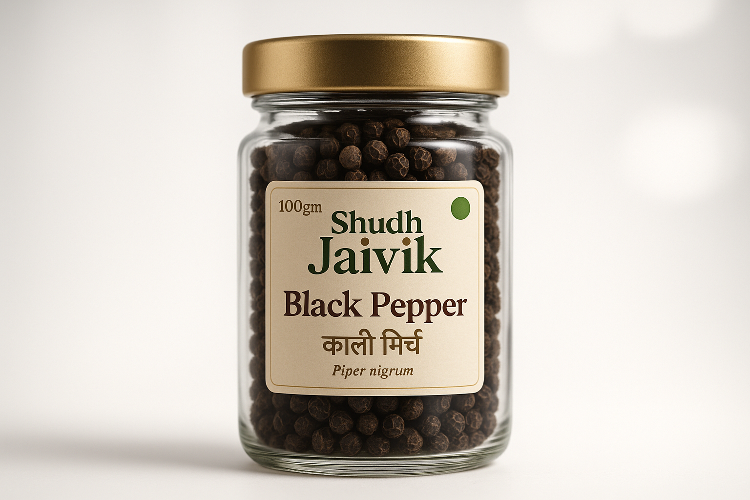 Shudh Jaivik Black Pepper - Premium Glass Jar Product Photo