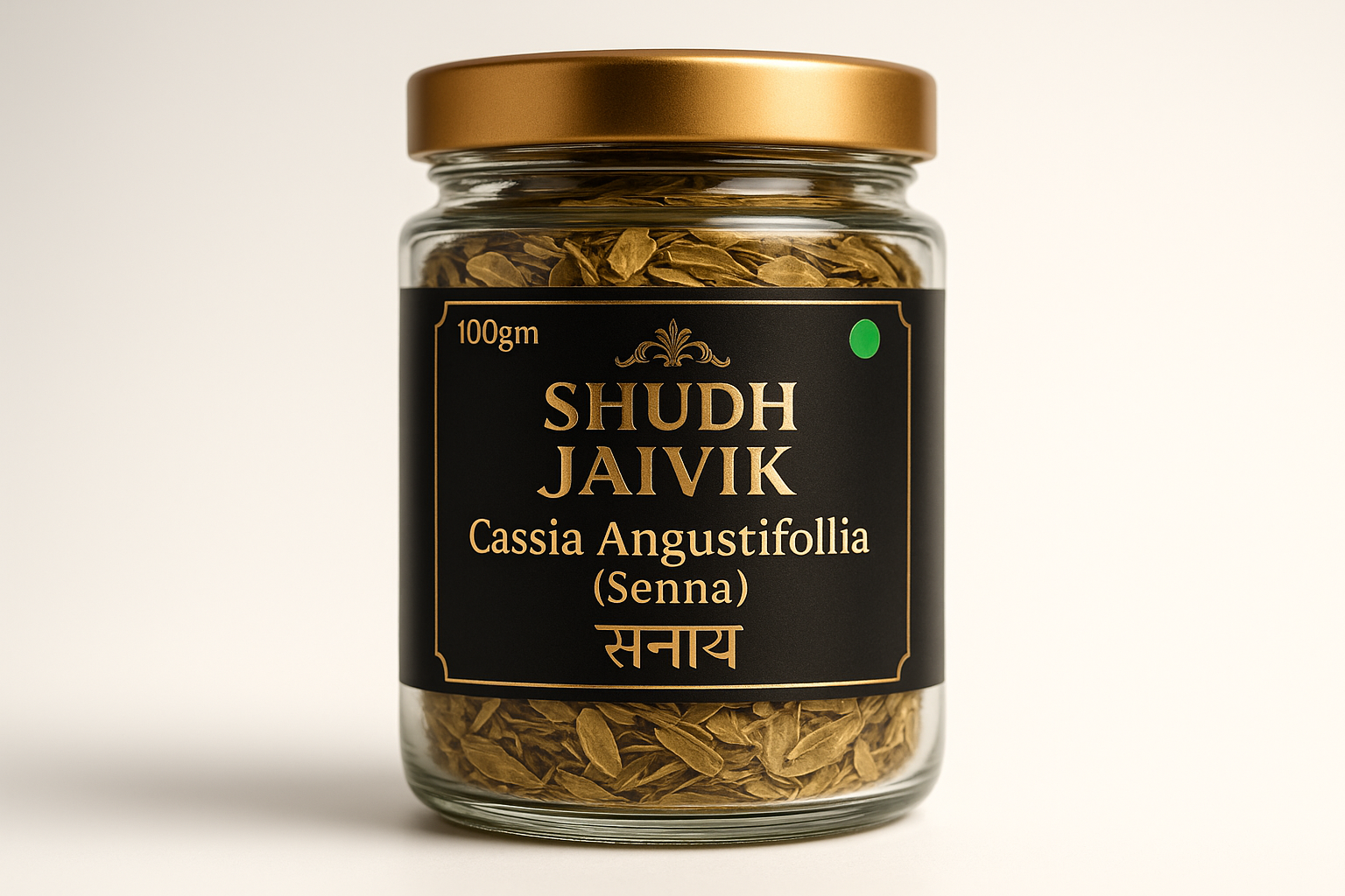 Shudh Jaivik Cassia Angustifolia Premium Glass Jar