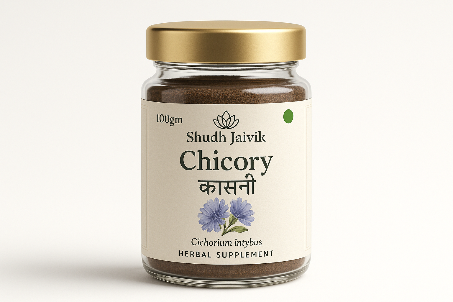 Shudh Jaivik Chicory Premium Glass Jar Packaging