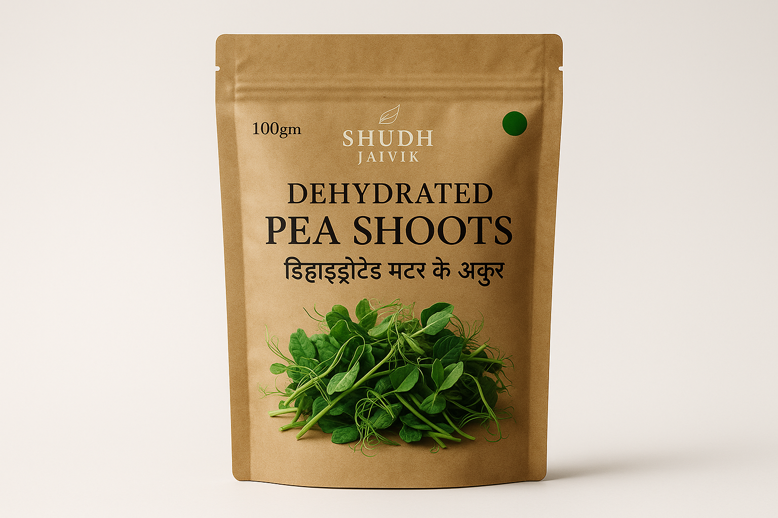 Shudh Jaivik Dehydrated Pea Shoots - Premium Packaging