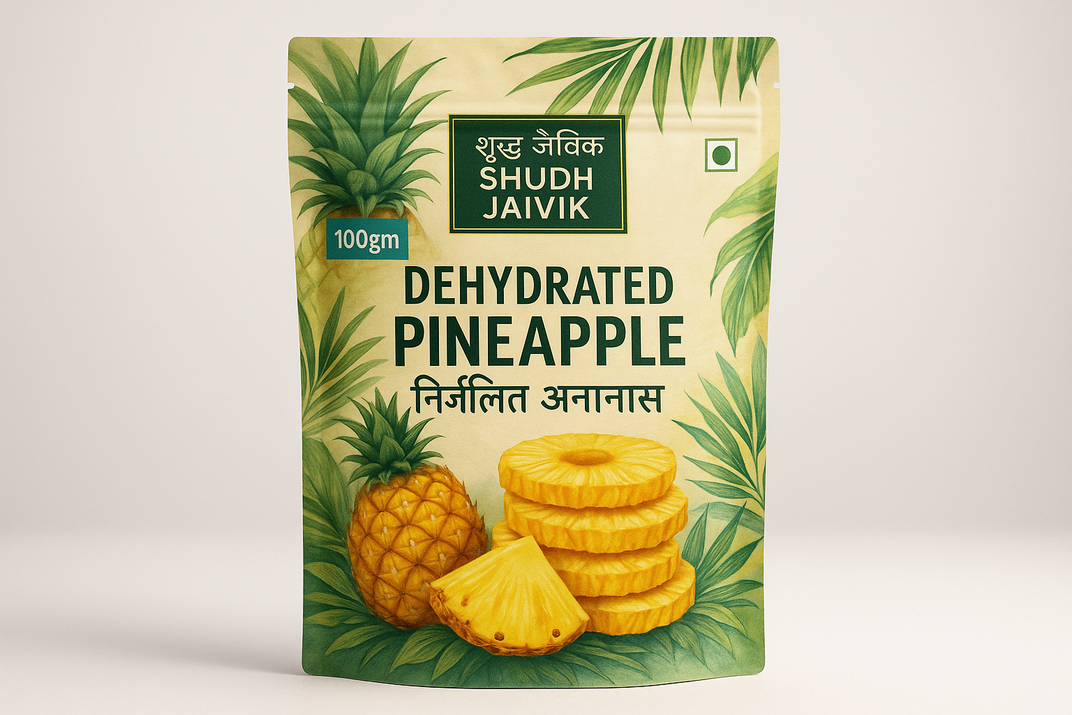 Shudh Jaivik Dehydrated Pineapple - Premium Packaging