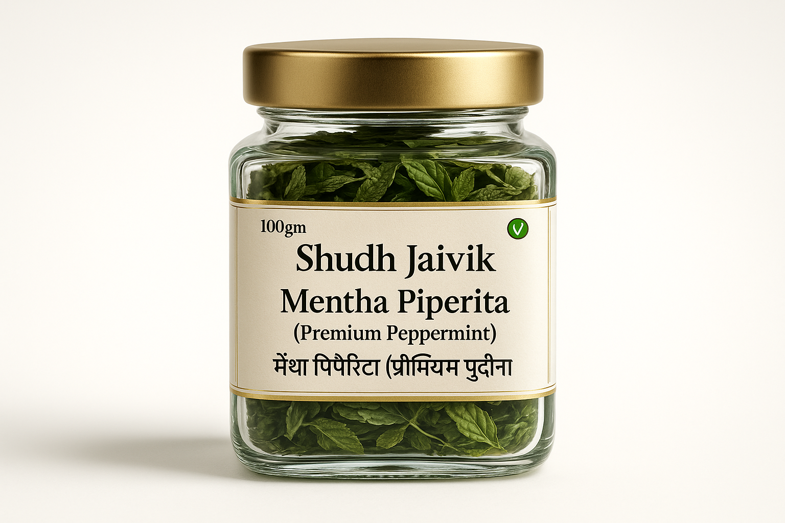 Shudh Jaivik Mentha Piperita Premium Glass Jar