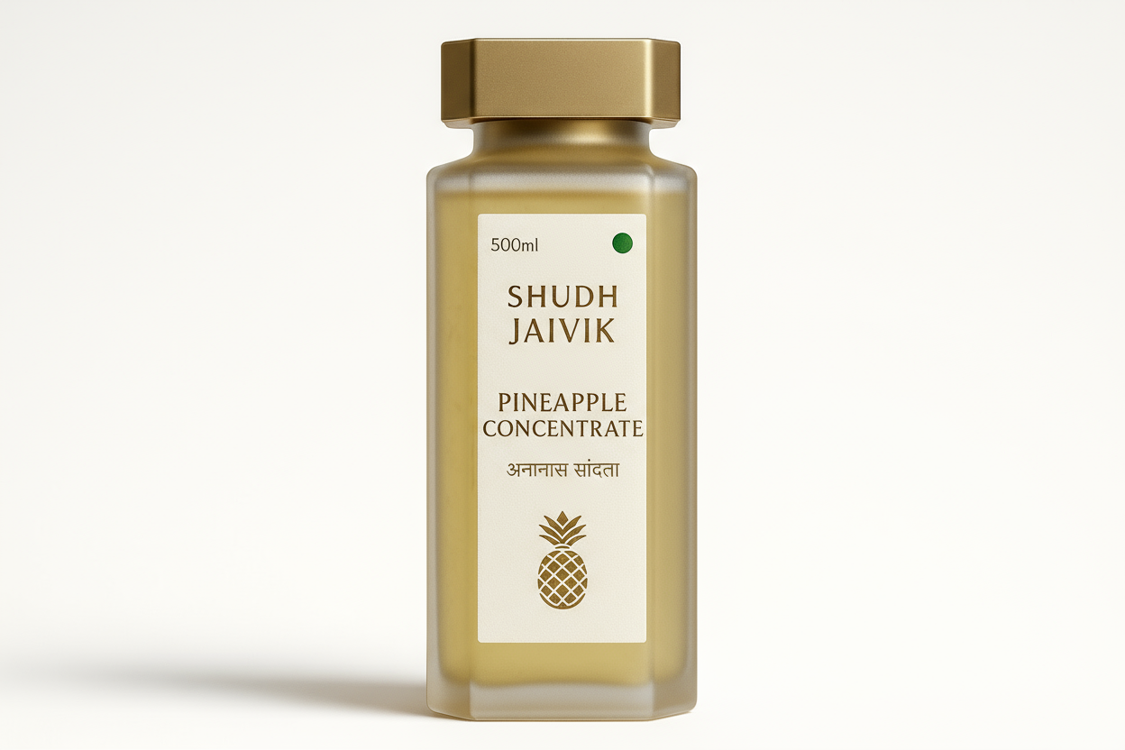 Shudh Jaivik Pineapple Concentrate - Redesigned Premium Bottle