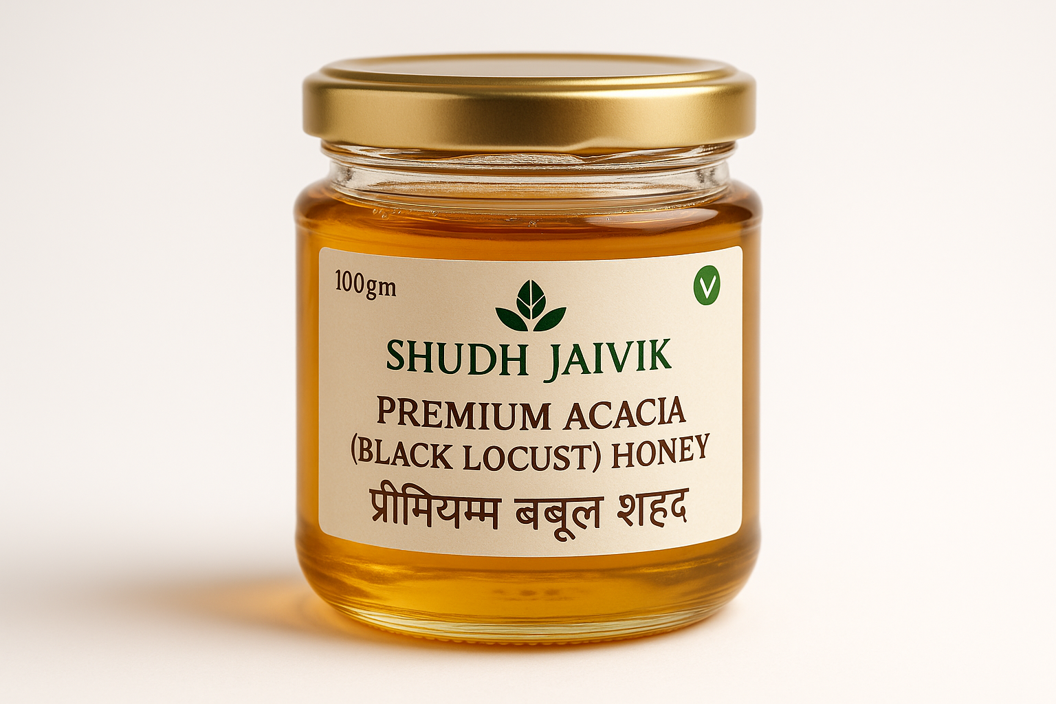 Shudh Jaivik Premium Acacia Honey - Front View