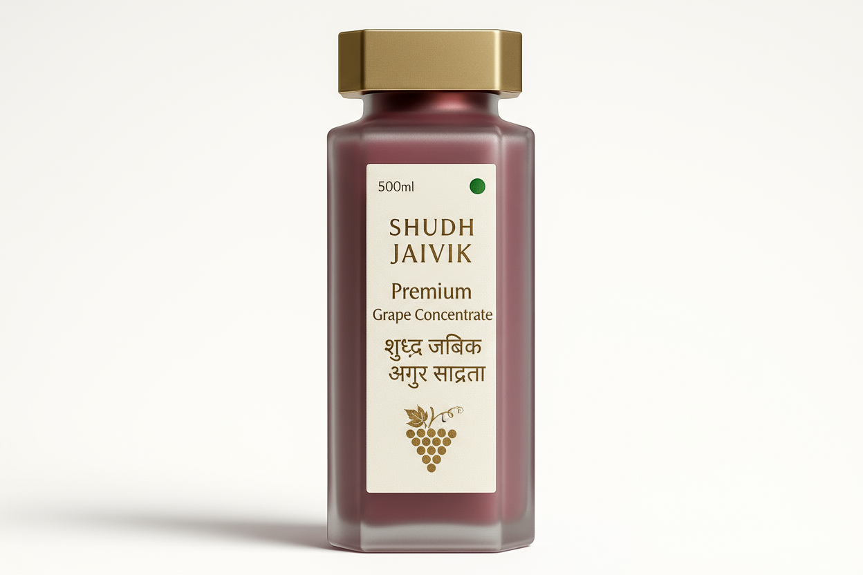 Shudh Jaivik Premium Grape Concentrate - Redesigned Bottle