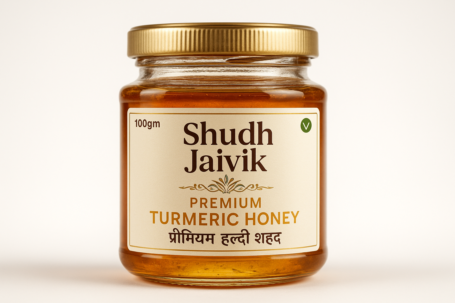 Shudh Jaivik Premium Turmeric Honey - Front View