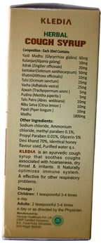 KLEDIA Herbal Cough Syrup - Fast Acting Relief with Ginger, Tulsi & Honey (100ml)