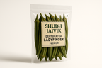 45-degree angled perspective view of Shudh Jaivik Dehydrated Ladyfinger with soft shadow