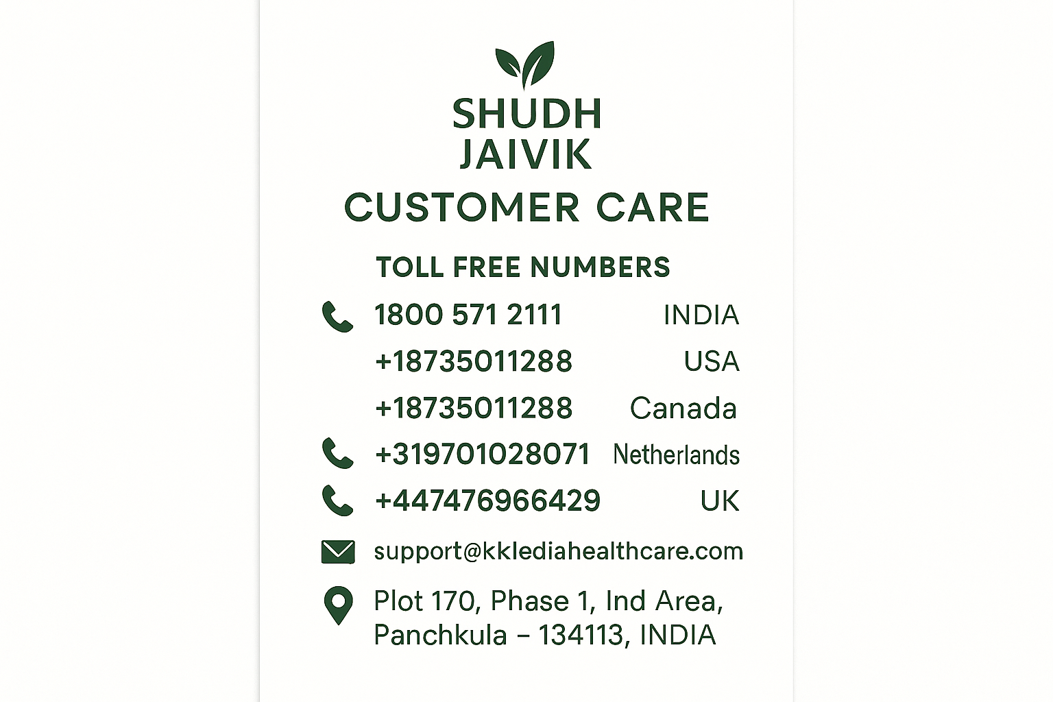 Customer Care Contact Details