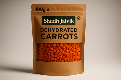 Dehydrated Carrots with 100gm label