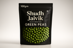 Dehydrated Green Peas with 100gm label