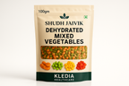 Dehydrated Mixed Vegetables with 100gm label