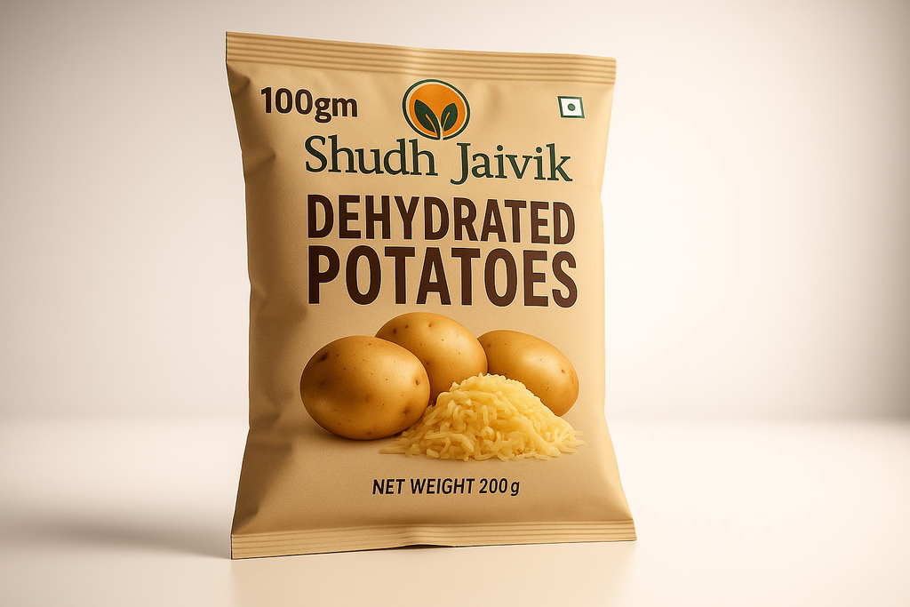Dehydrated Potatoes with 100gm label