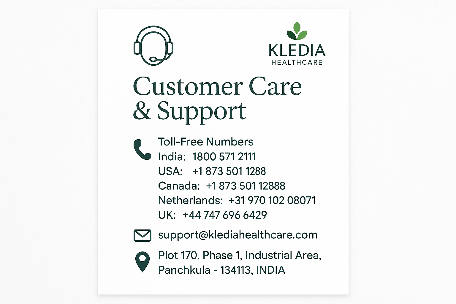 Customer Care Information