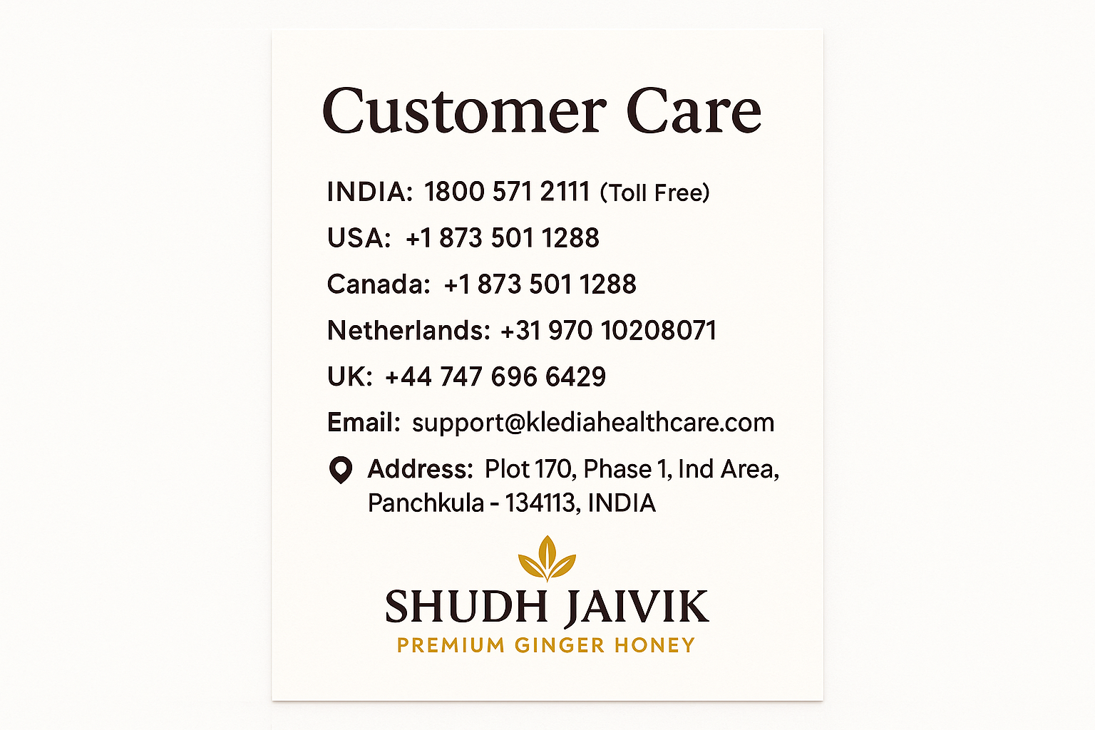 Customer Care Information