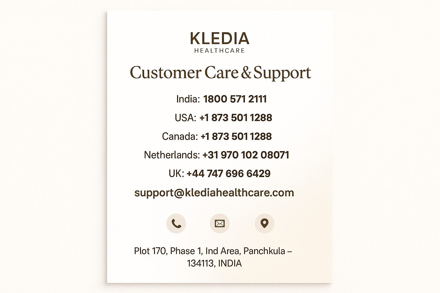 Customer Care Information