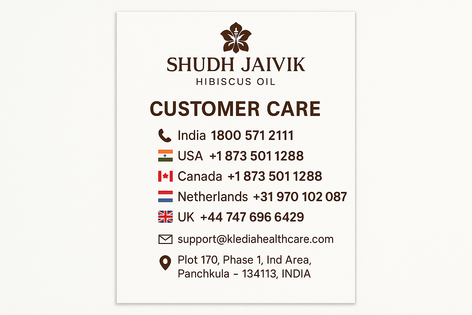 Customer Care Contact Information
