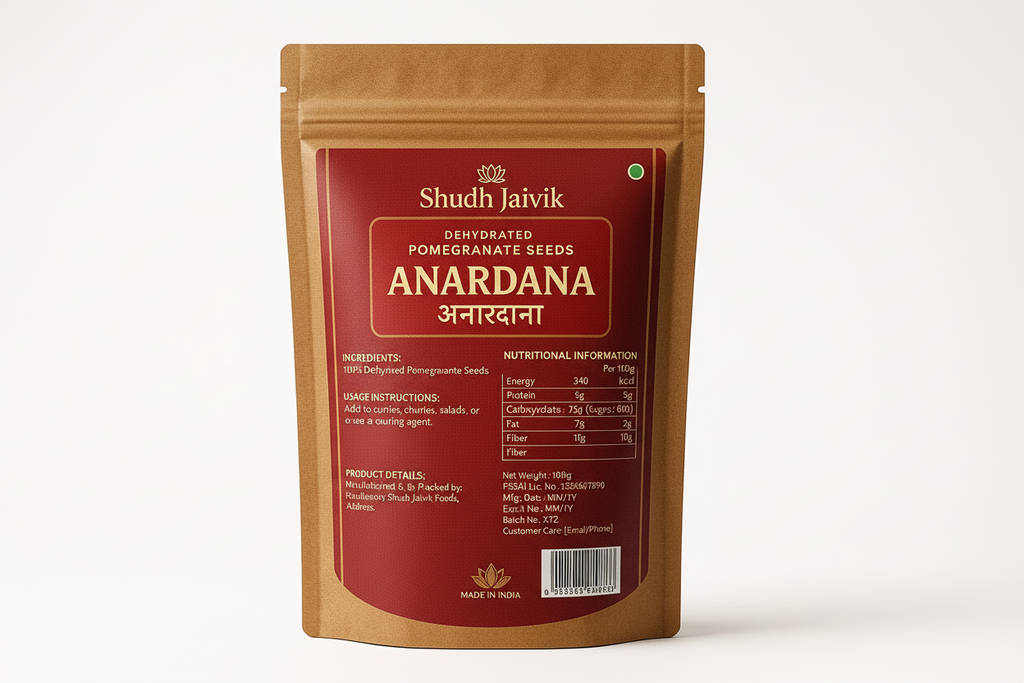 Shudh Jaivik Anardana - Back Label
