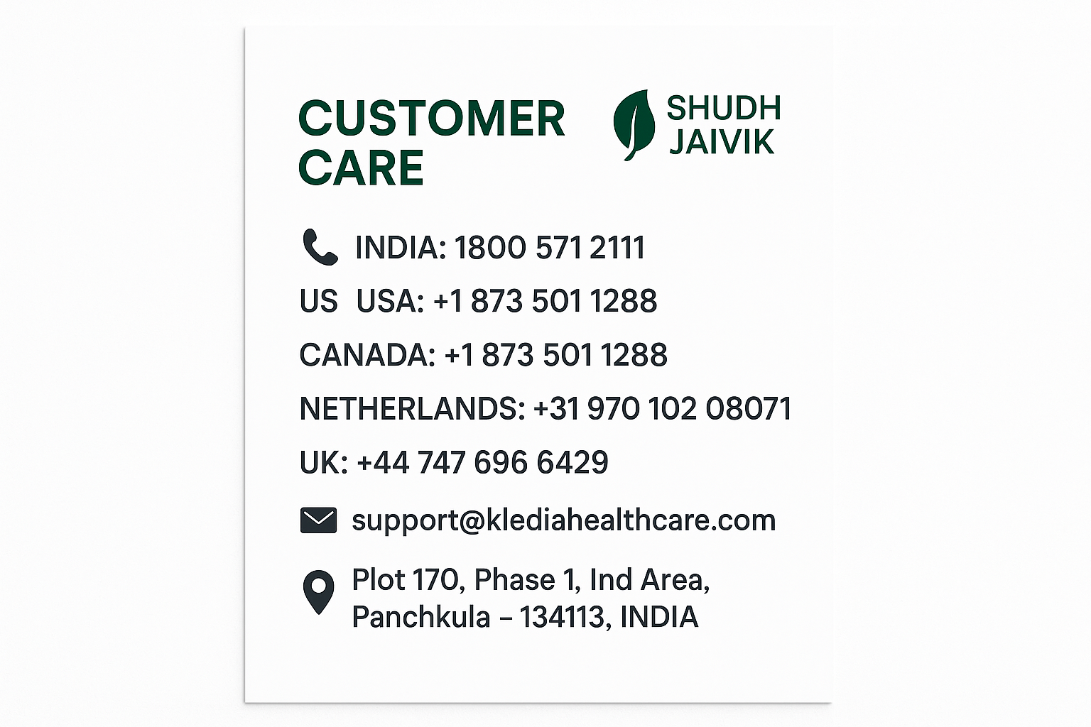 Customer Care Contact Details