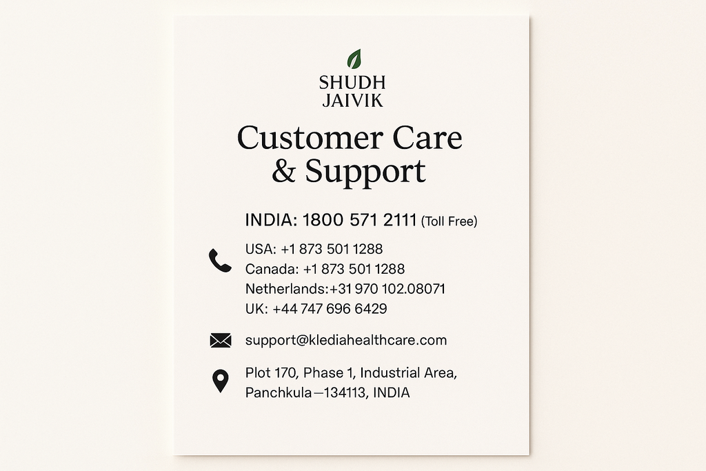 Shudh Jaivik - Customer Care Contact
