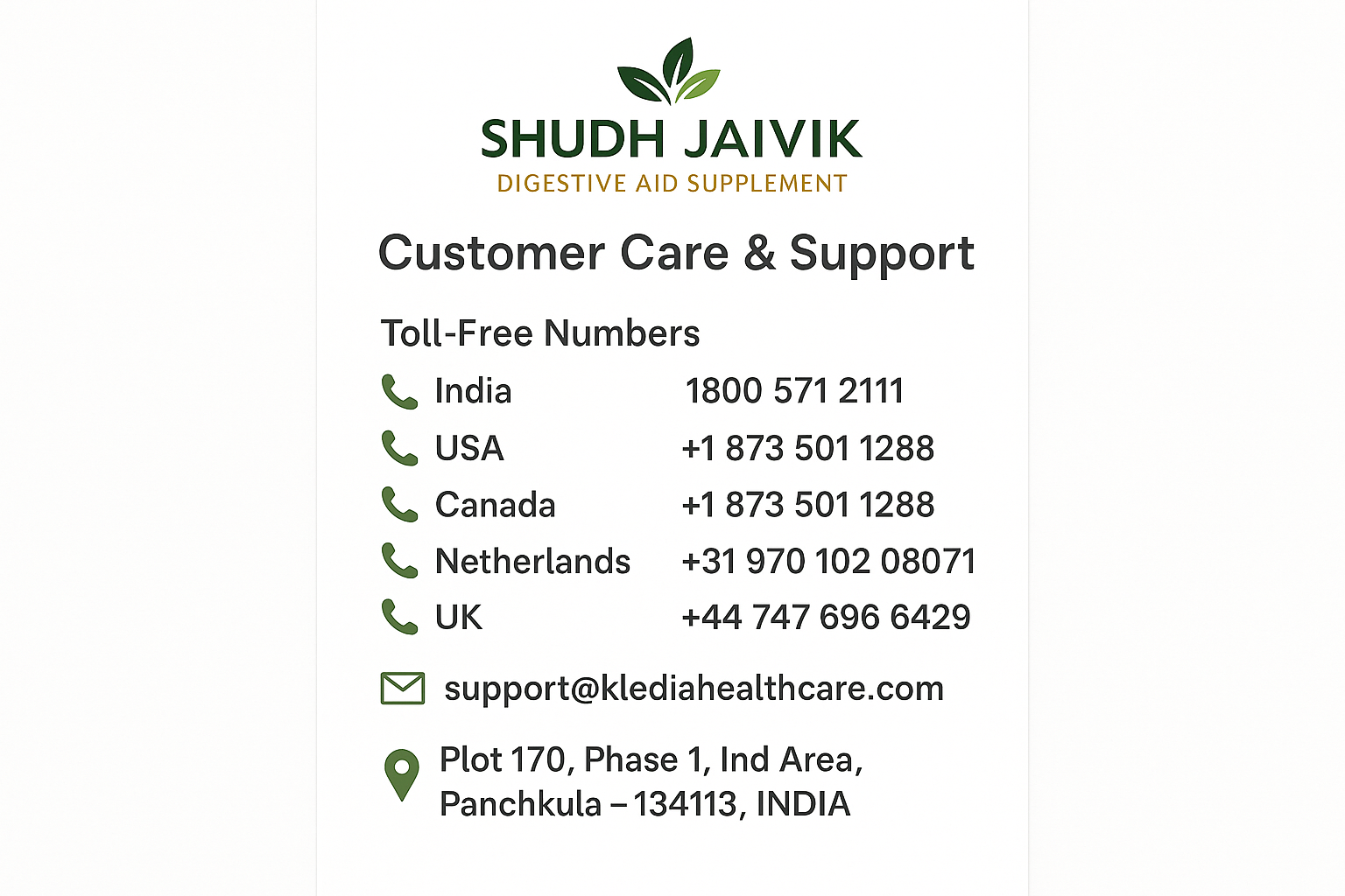 Customer Care Information