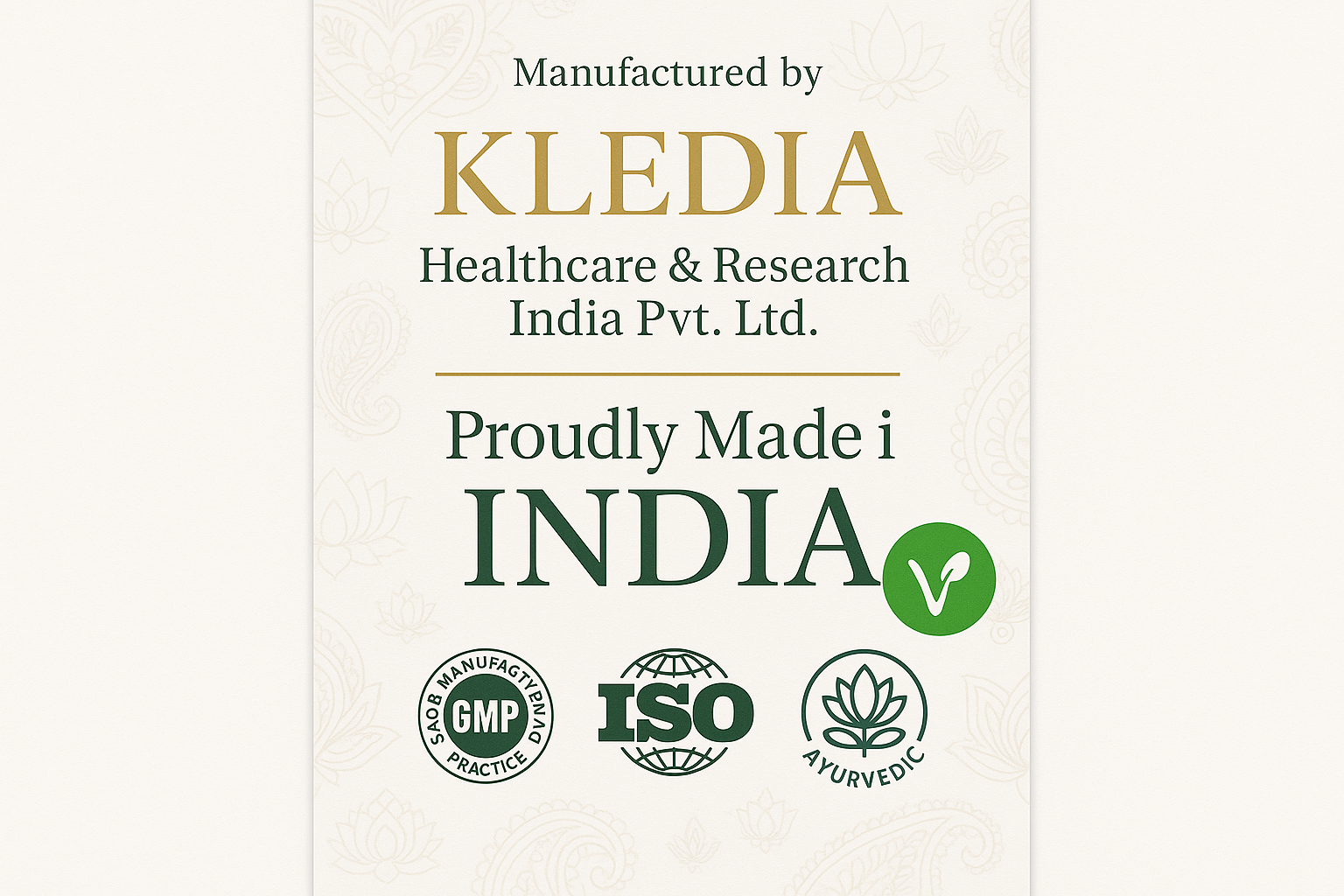 Manufactured by KLEDIA Healthcare