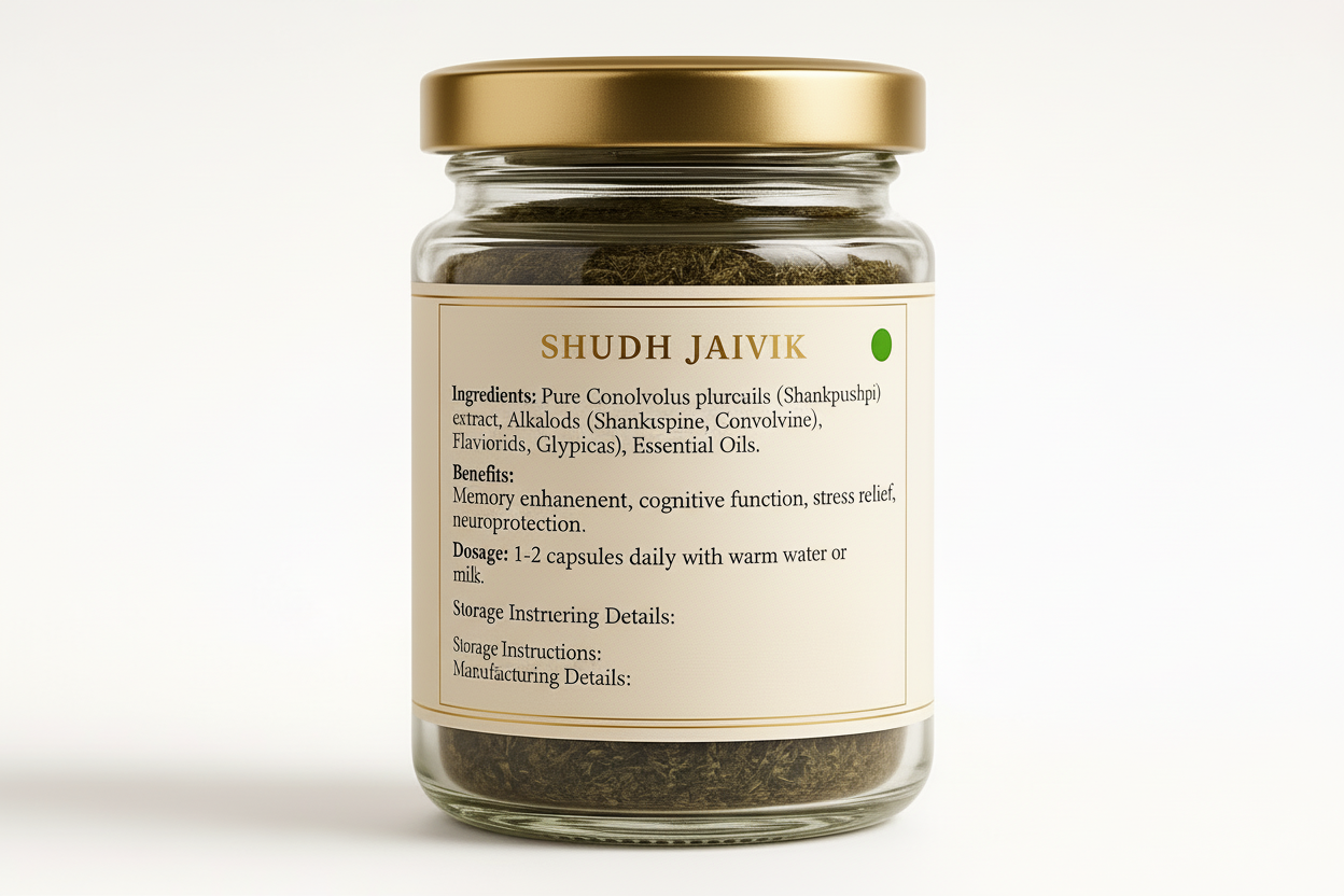 Shudh Jaivik Shankhpushpi - Back Label