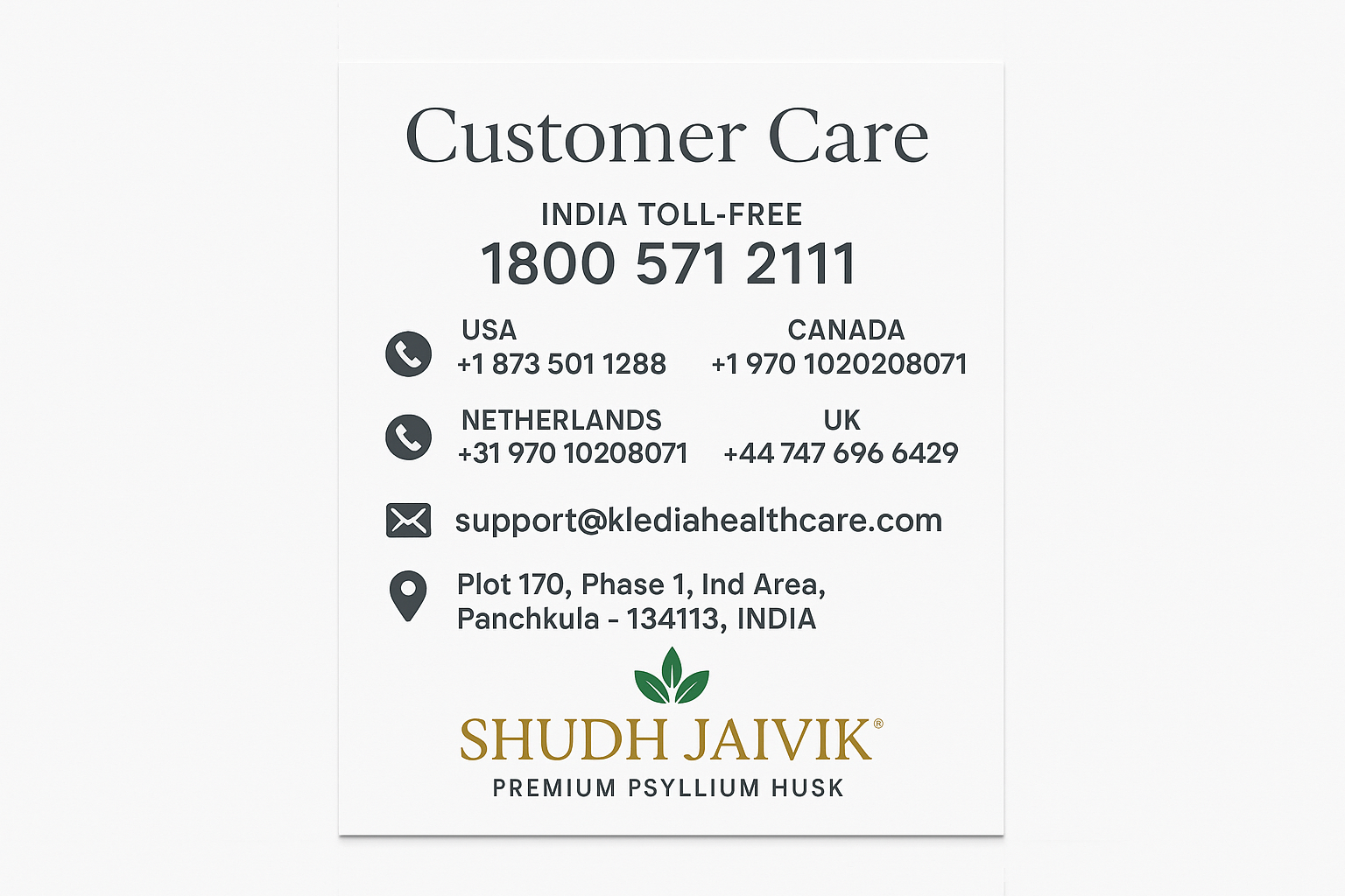 Customer Care Information
