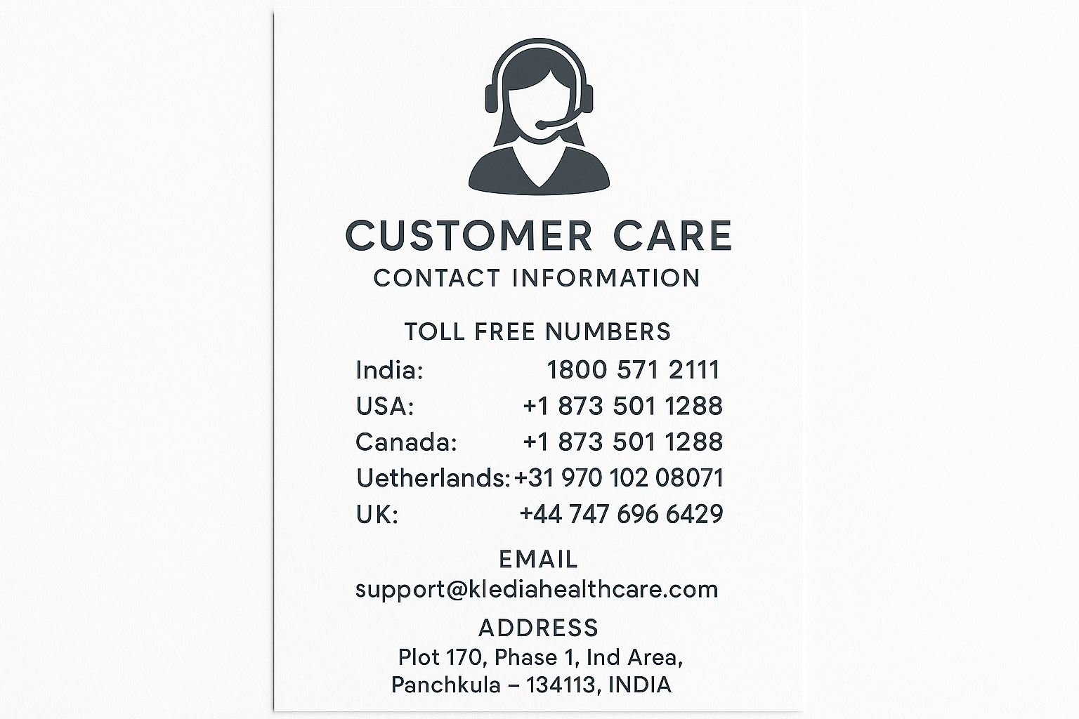 Customer Care Information