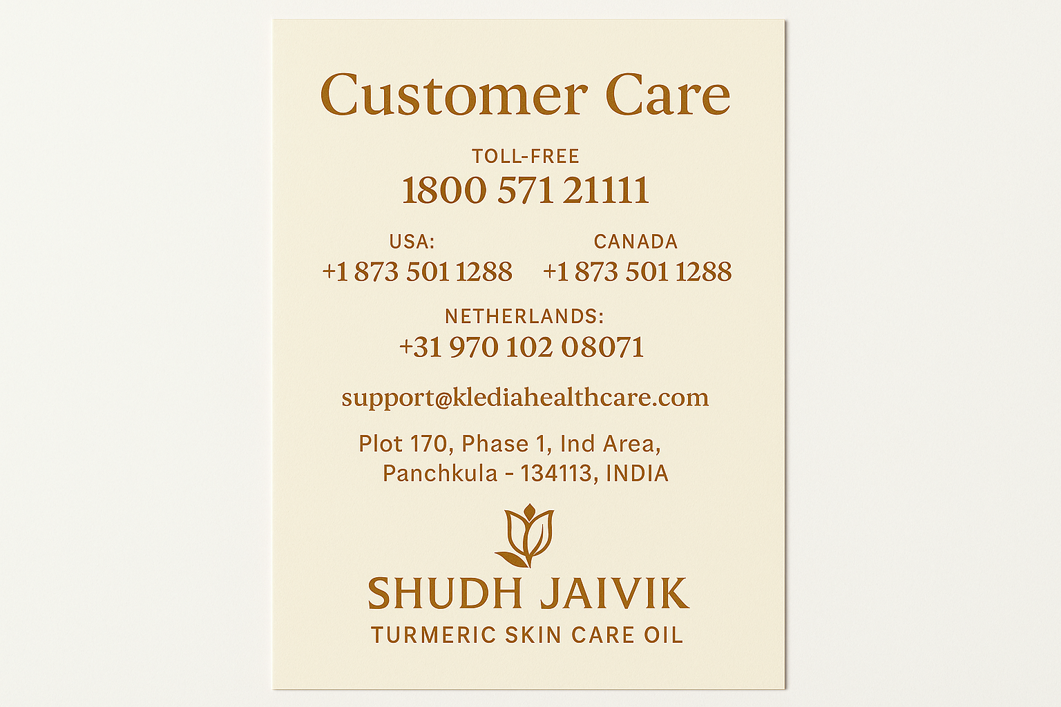Customer Care Contact Information