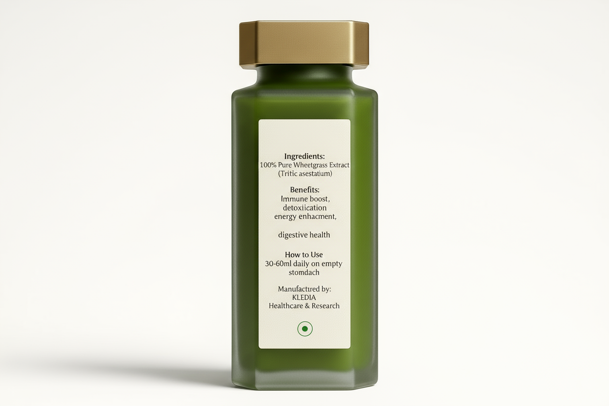Shudh Jaivik Wheatgrass Juice - Back Label
