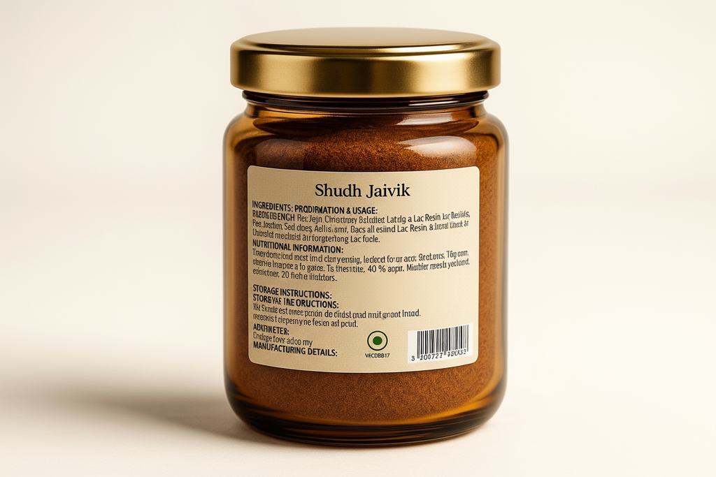 Shudh Jaivik Laccifer lacca - Back Label