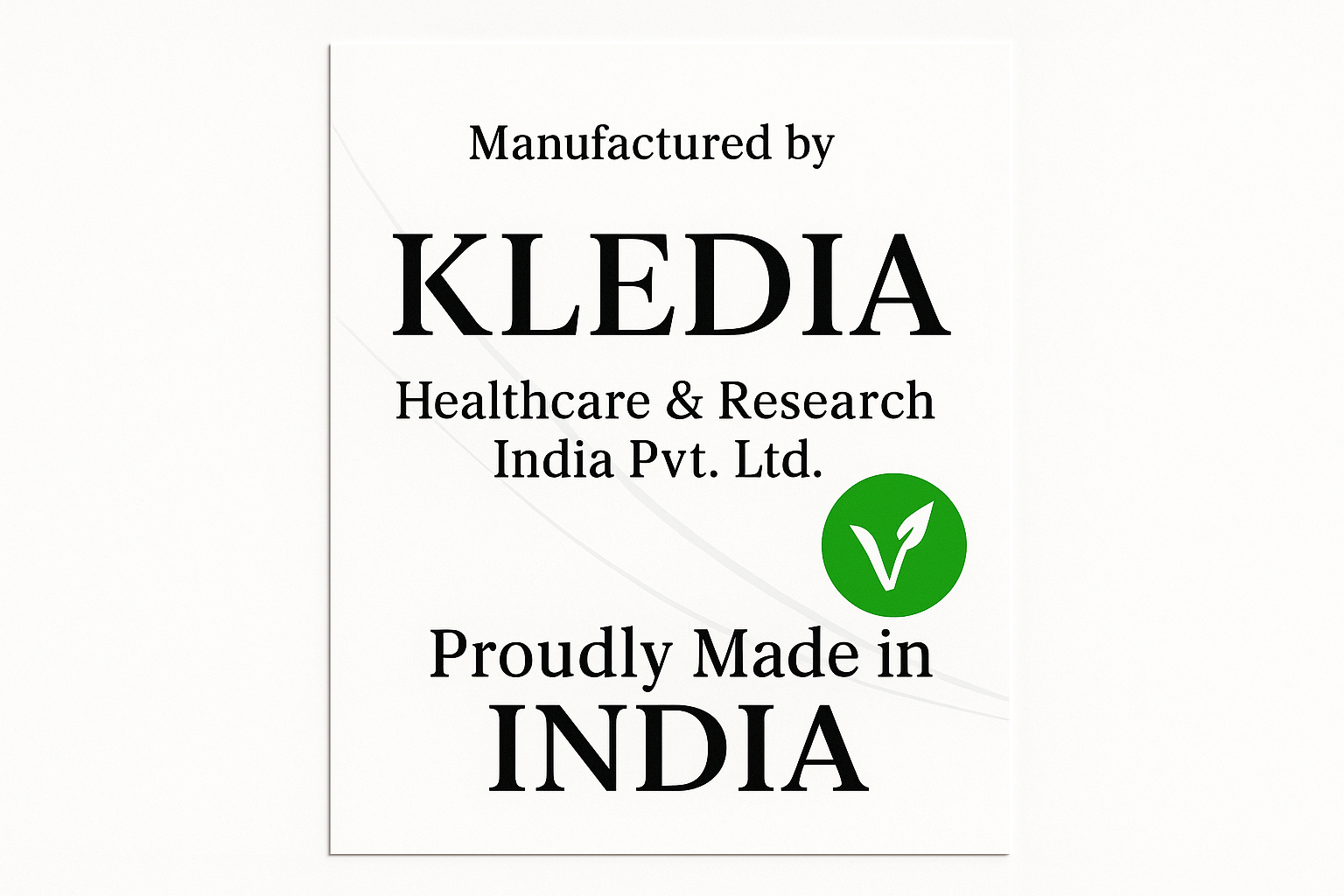 Manufactured by KLEDIA