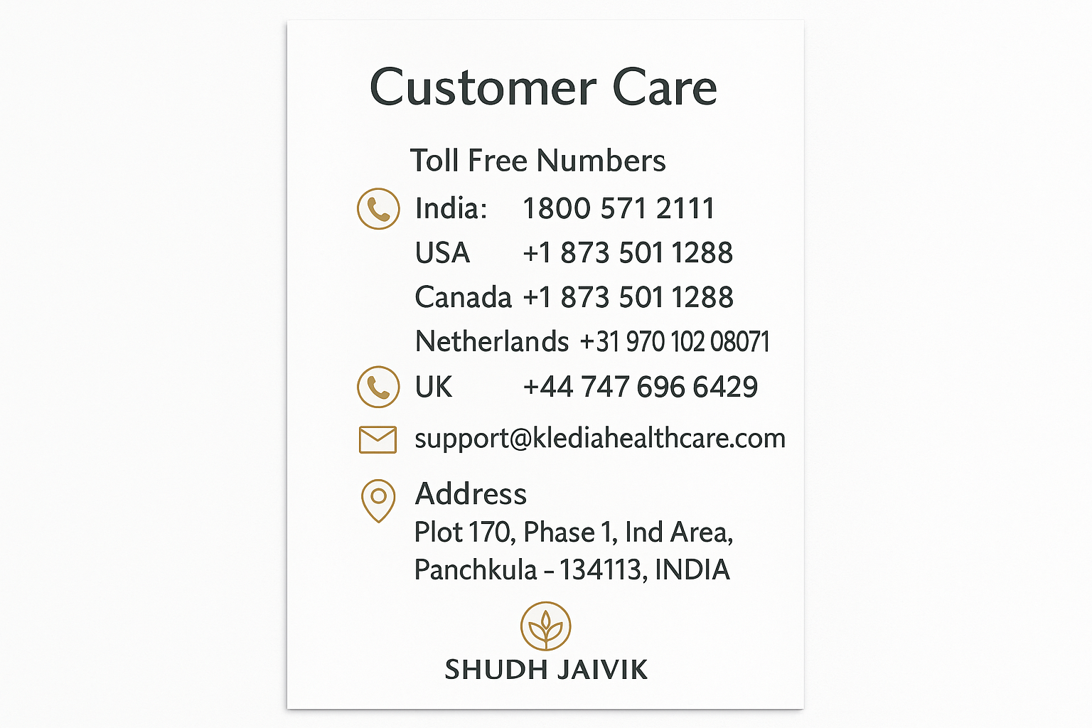 Customer Care Contact Details