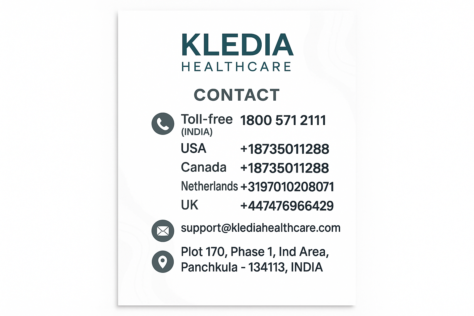 KLEDIA Healthcare - Customer Care