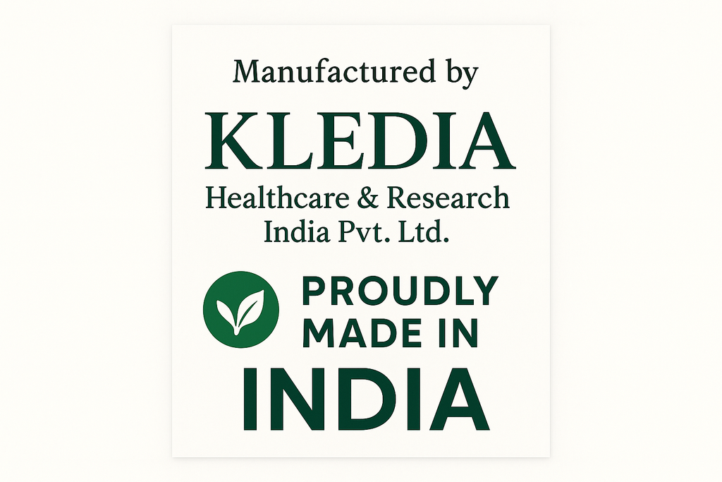 KLEDIA Healthcare manufacturer information with Made in India