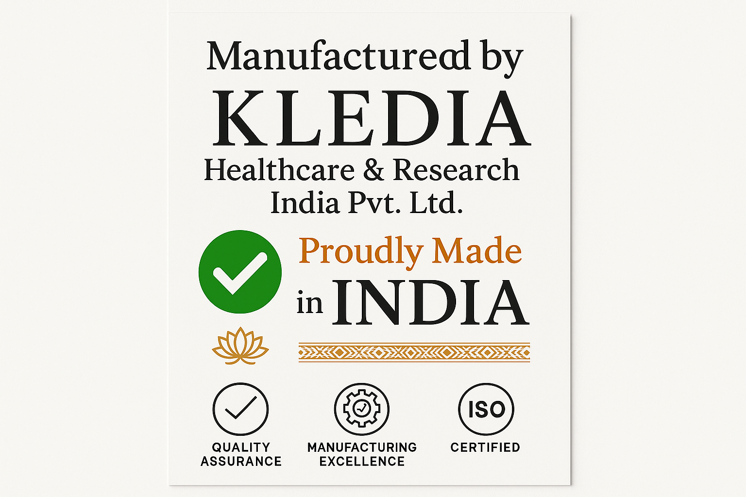 Manufactured by KLEDIA Healthcare
