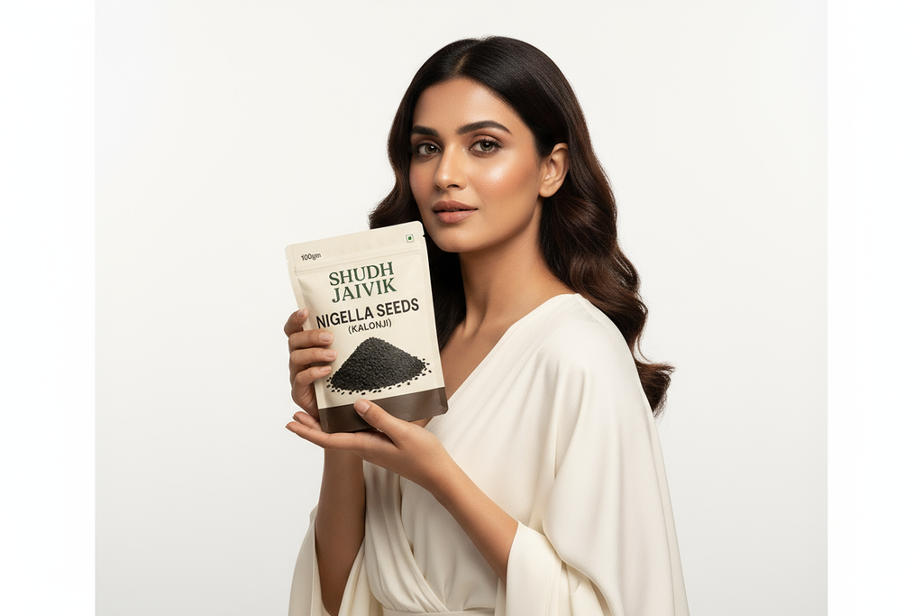 Model with Shudh Jaivik Nigella Seeds