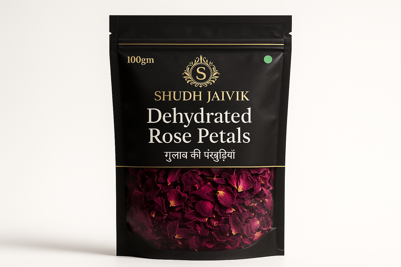 Premium Shudh Jaivik Dehydrated Rose Petals - Front View