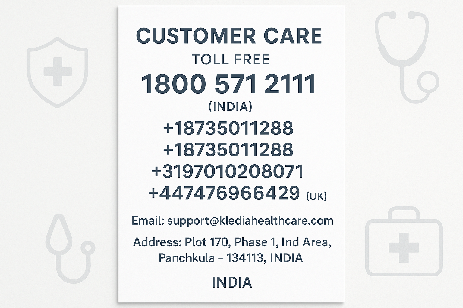 Professional customer care contact information with all international numbers and address