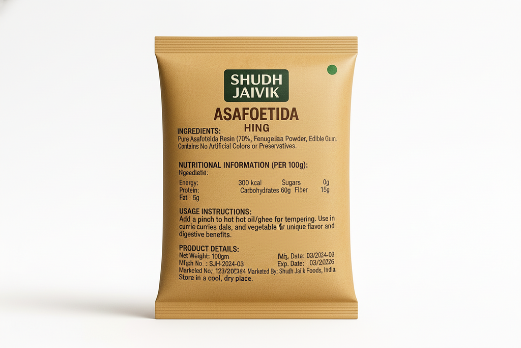 Shudh Jaivik Asafoetida - Back Label