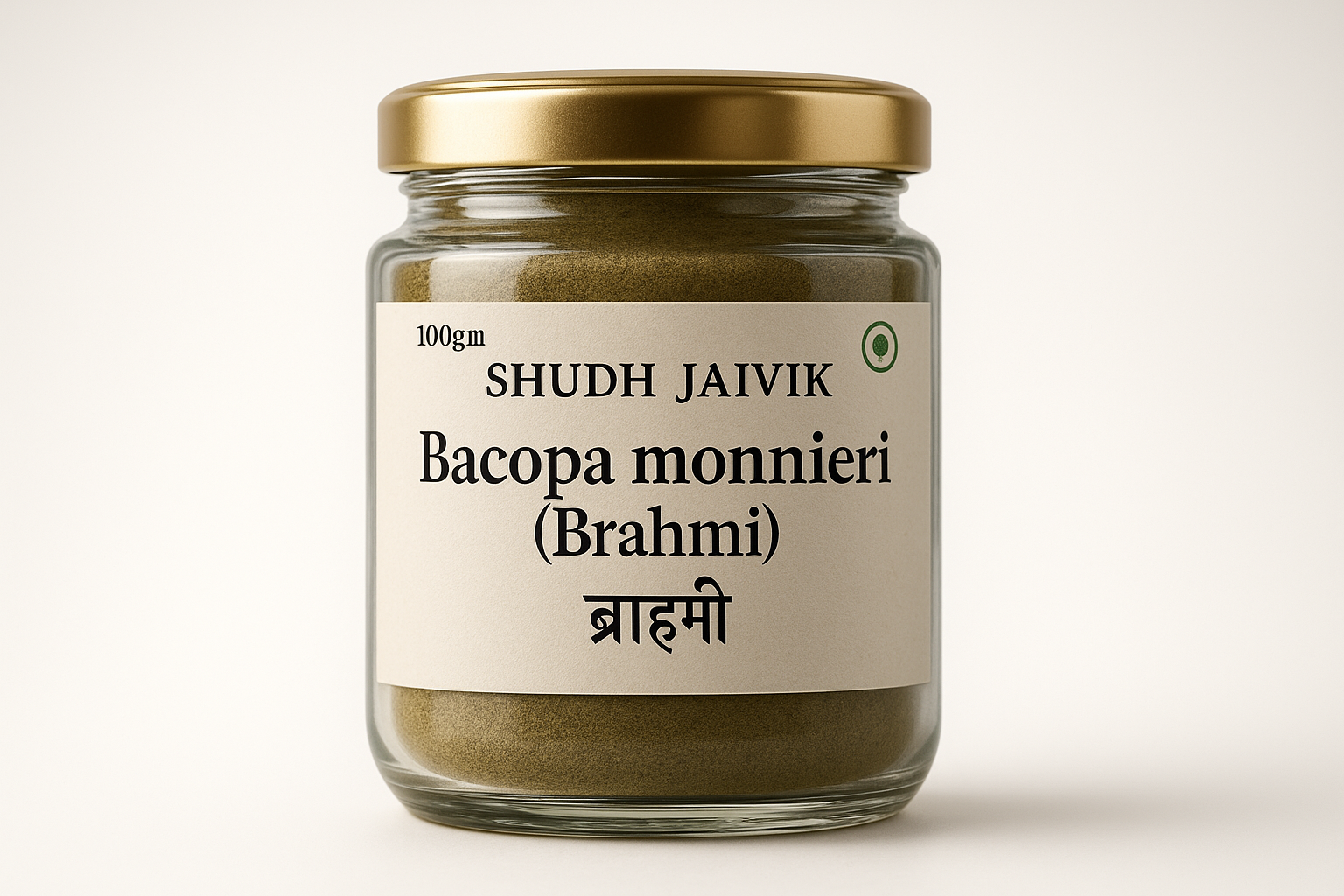 Shudh Jaivik Bacopa monnieri (Brahmi) - Premium Glass Jar Packaging