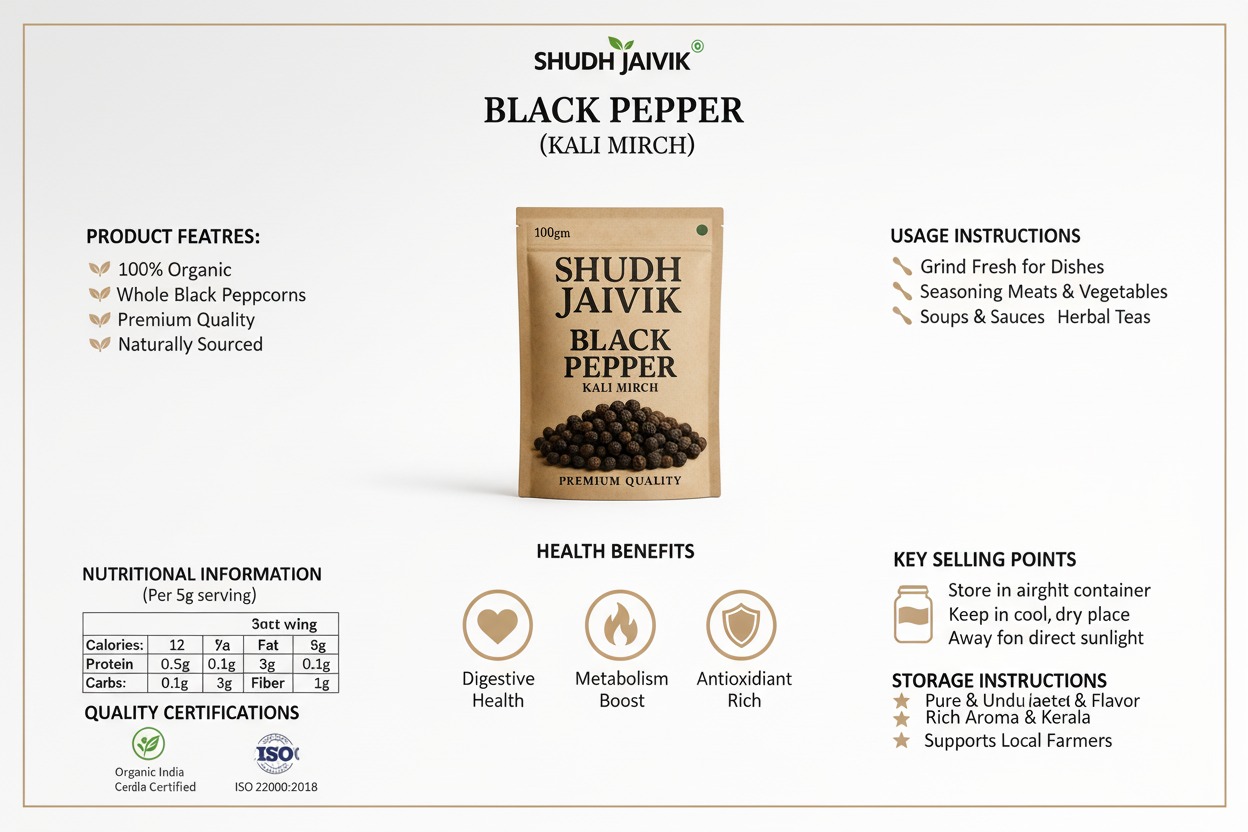 Shudh Jaivik Black Pepper - Infographic