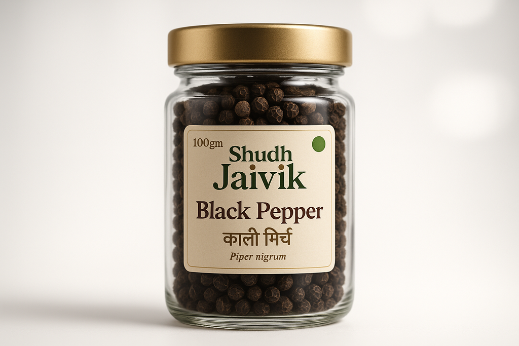 Shudh Jaivik Black Pepper - Premium Glass Jar Product Photo