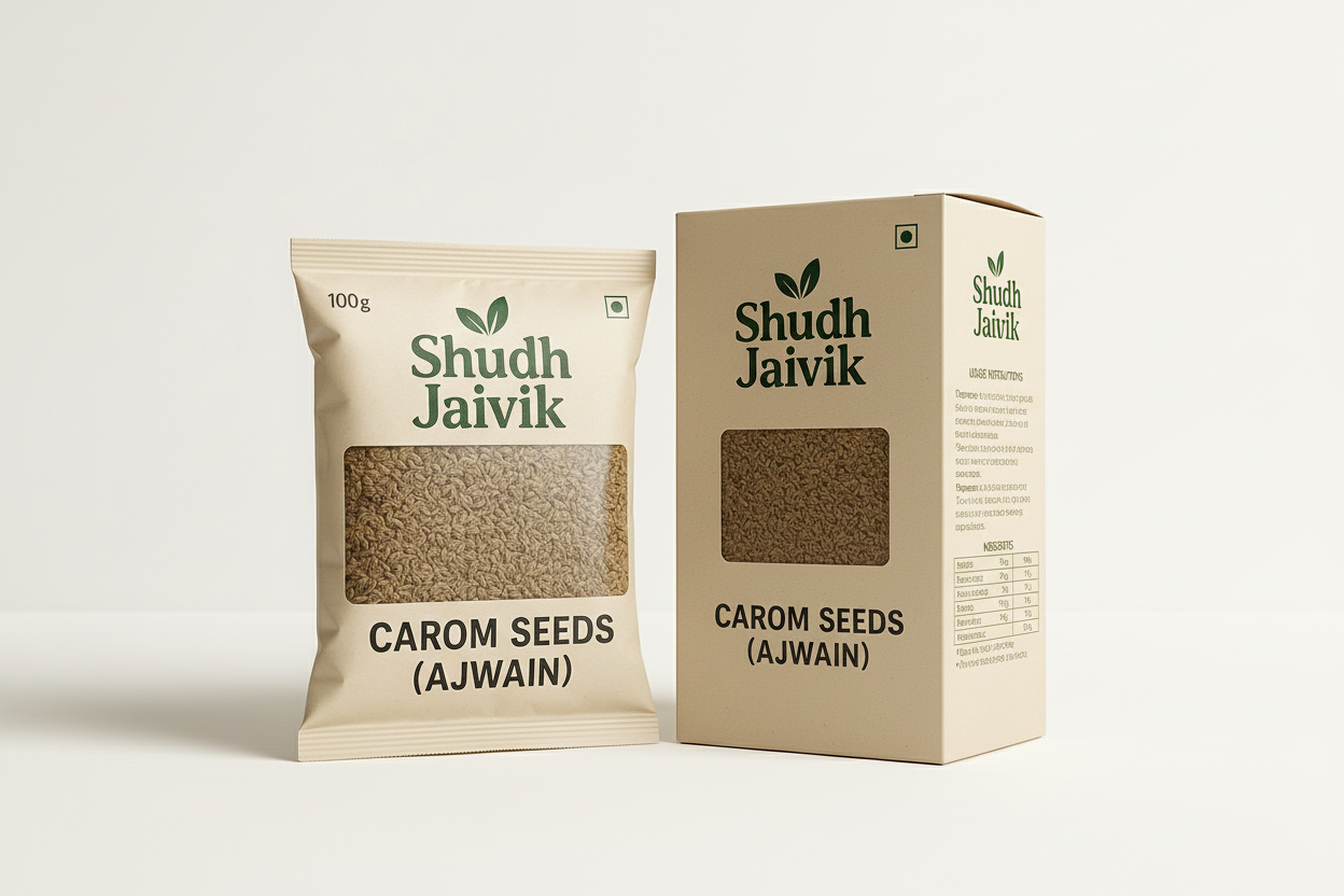 Shudh Jaivik Carom Seeds with Packaging Box