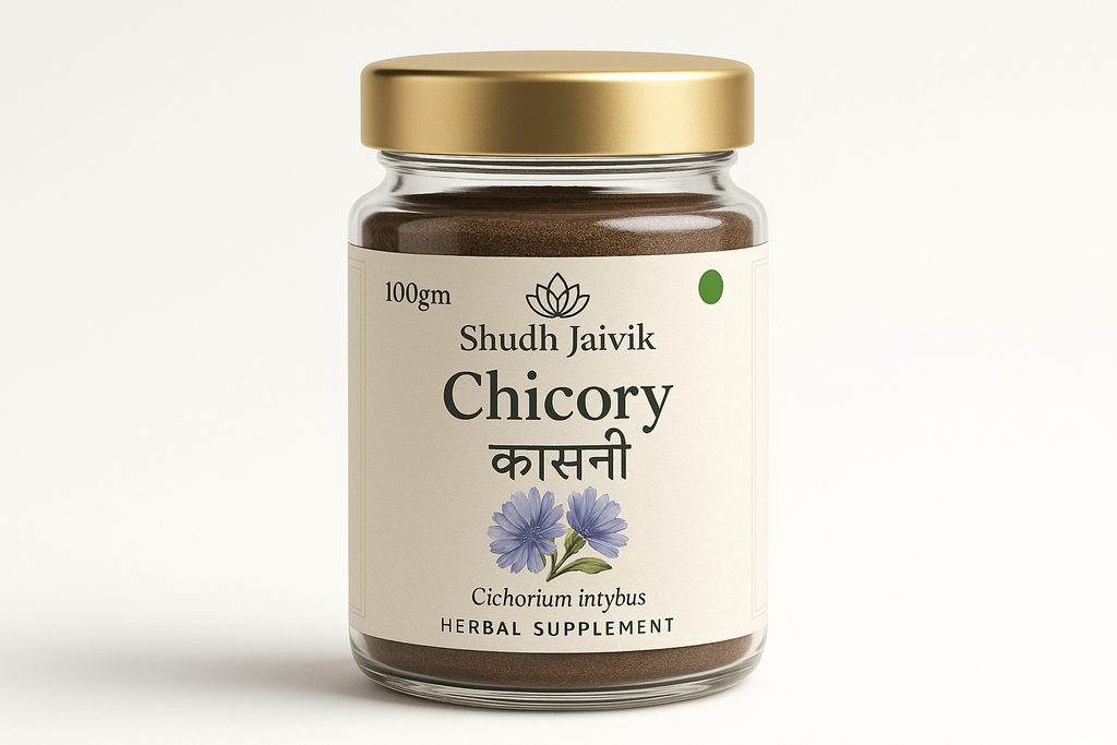 Shudh Jaivik Chicory Premium Glass Jar Packaging