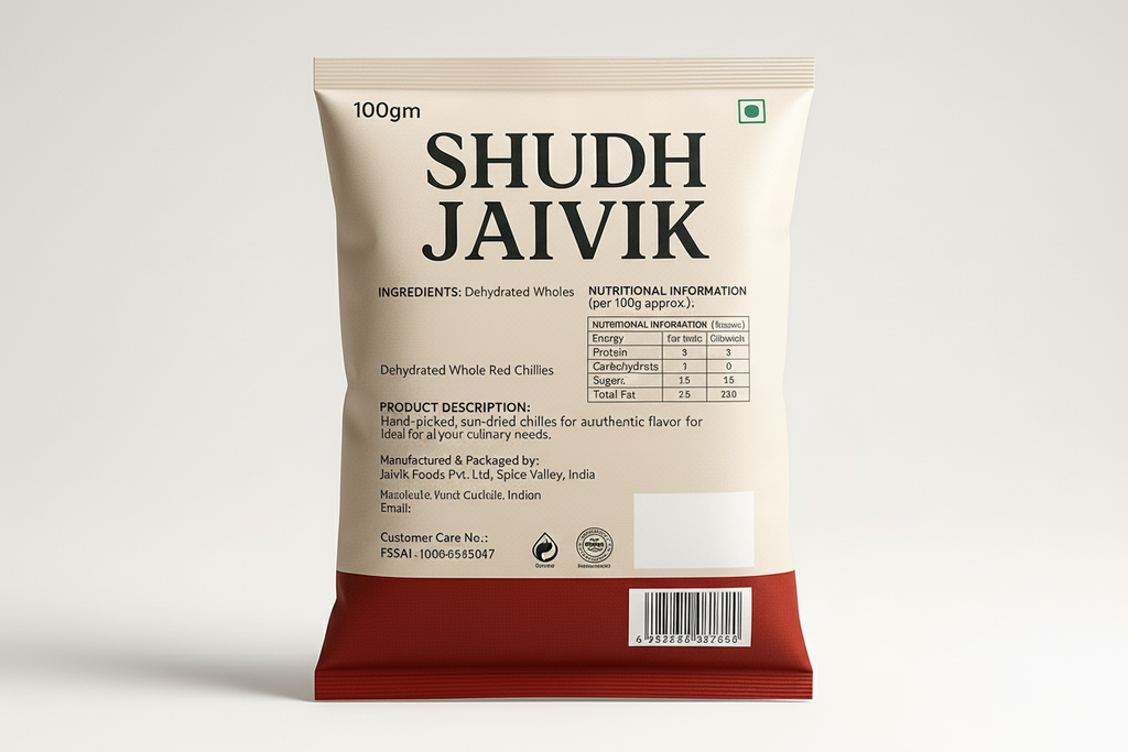 Shudh Jaivik Chillies Back Label