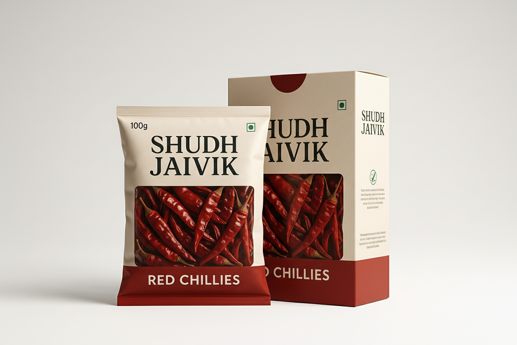 Shudh Jaivik Chillies with Carton Box